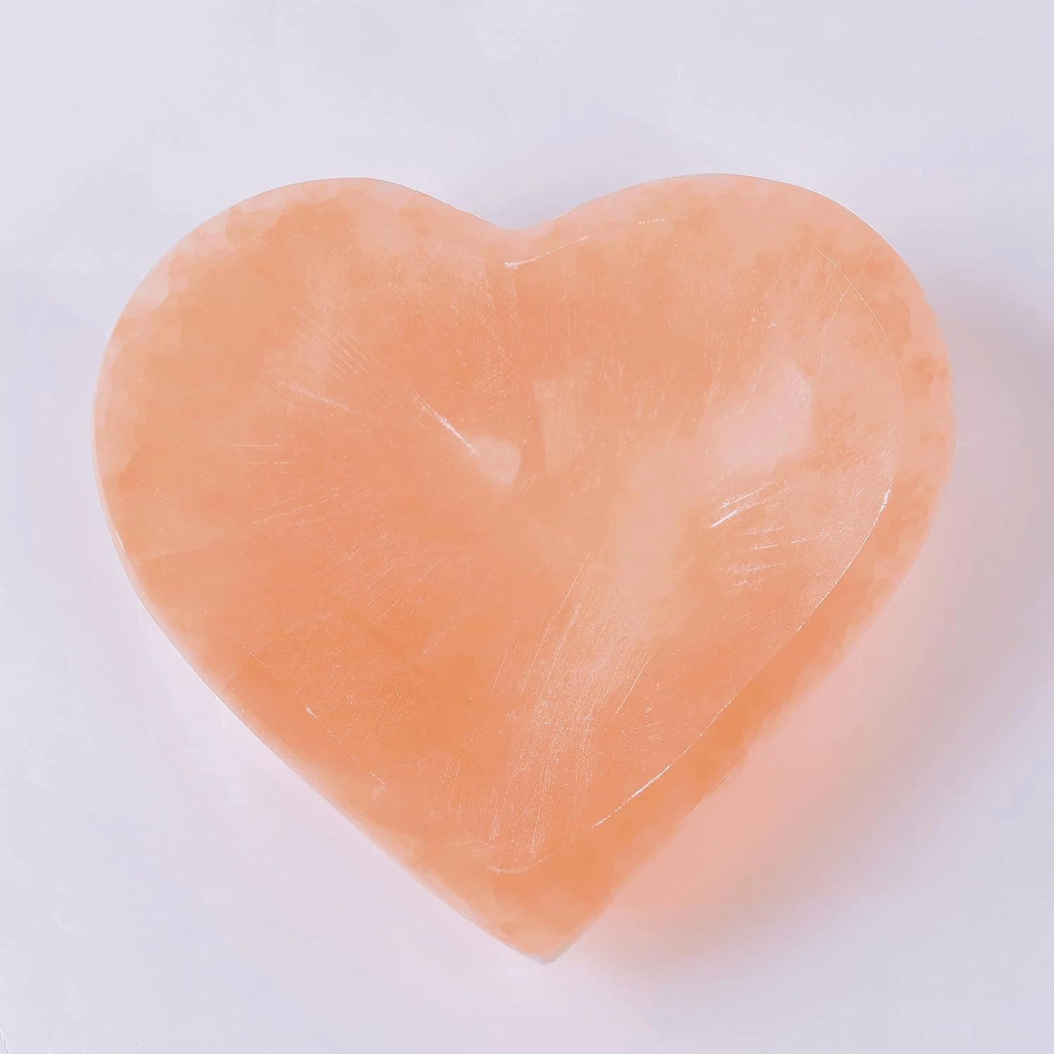 Turuncu selenit kase (Büyük Kalp)