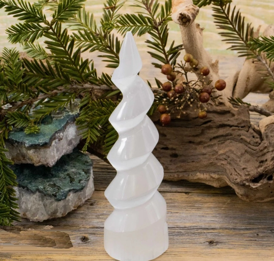 Selenit Taşından Spiral Obje (Büyük)