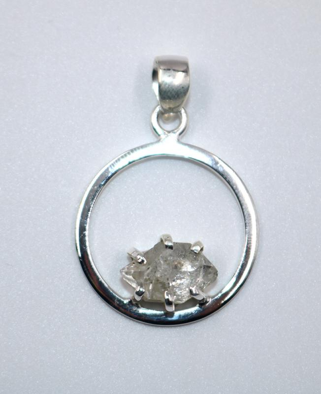 Herkimer Kuvarslı Gümüş Kolye Ucu