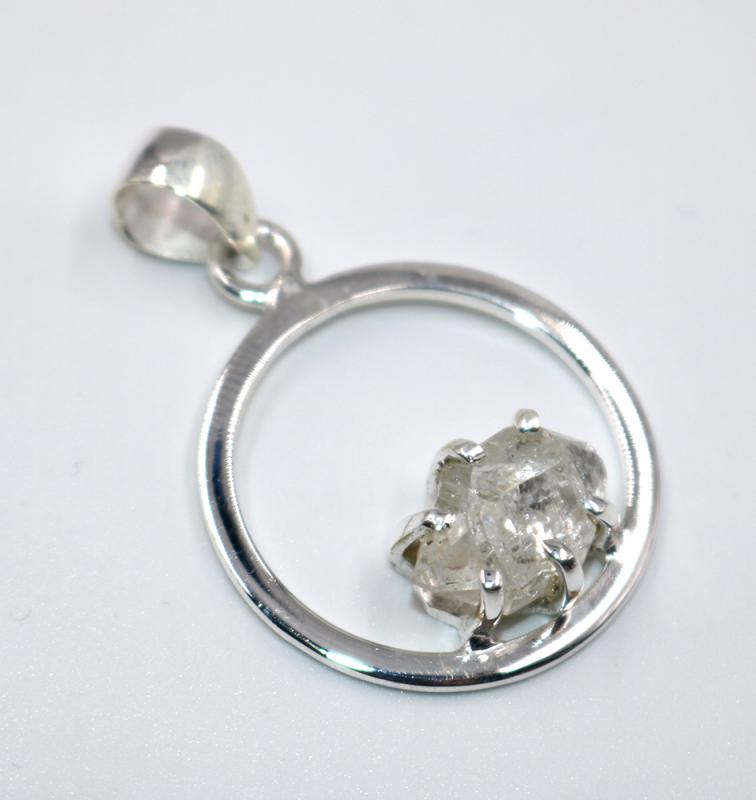 Herkimer Kuvarslı Gümüş Kolye Ucu