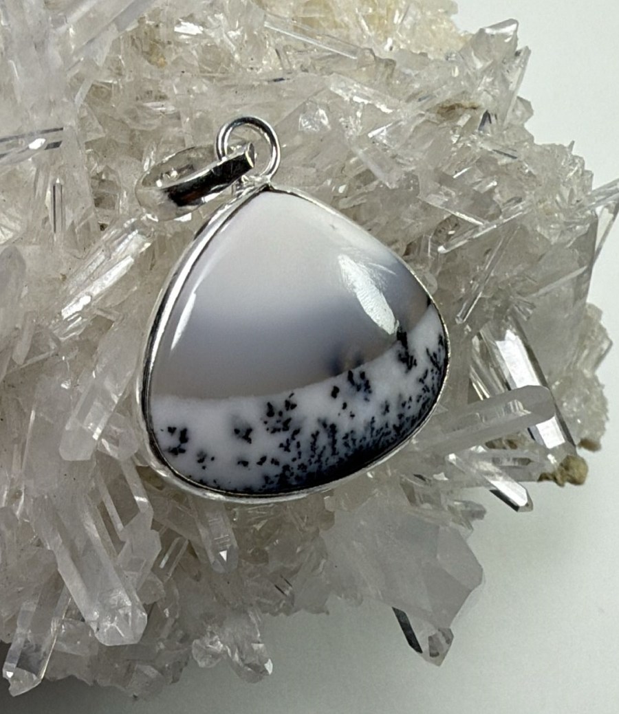 Dendritli Opal Taşından Kolye Ucu